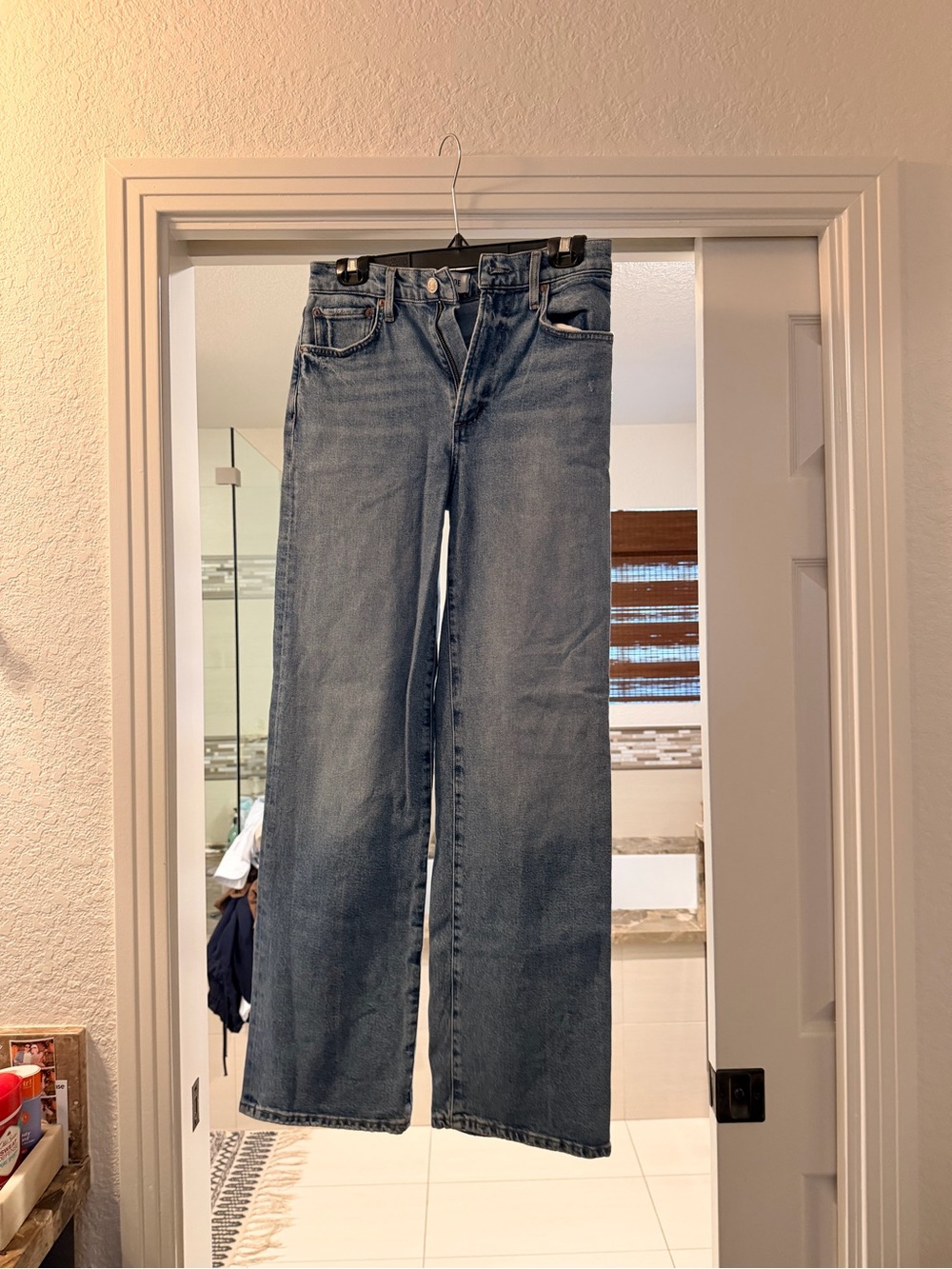 Agolde Wide-Leg High-Rise Blue Denim Jeans